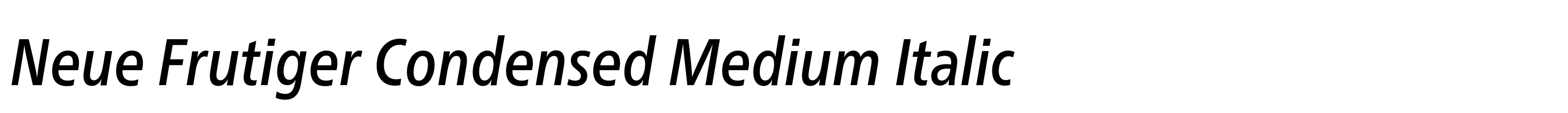 Neue Frutiger Condensed Medium Italic